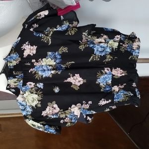 Black flowered top